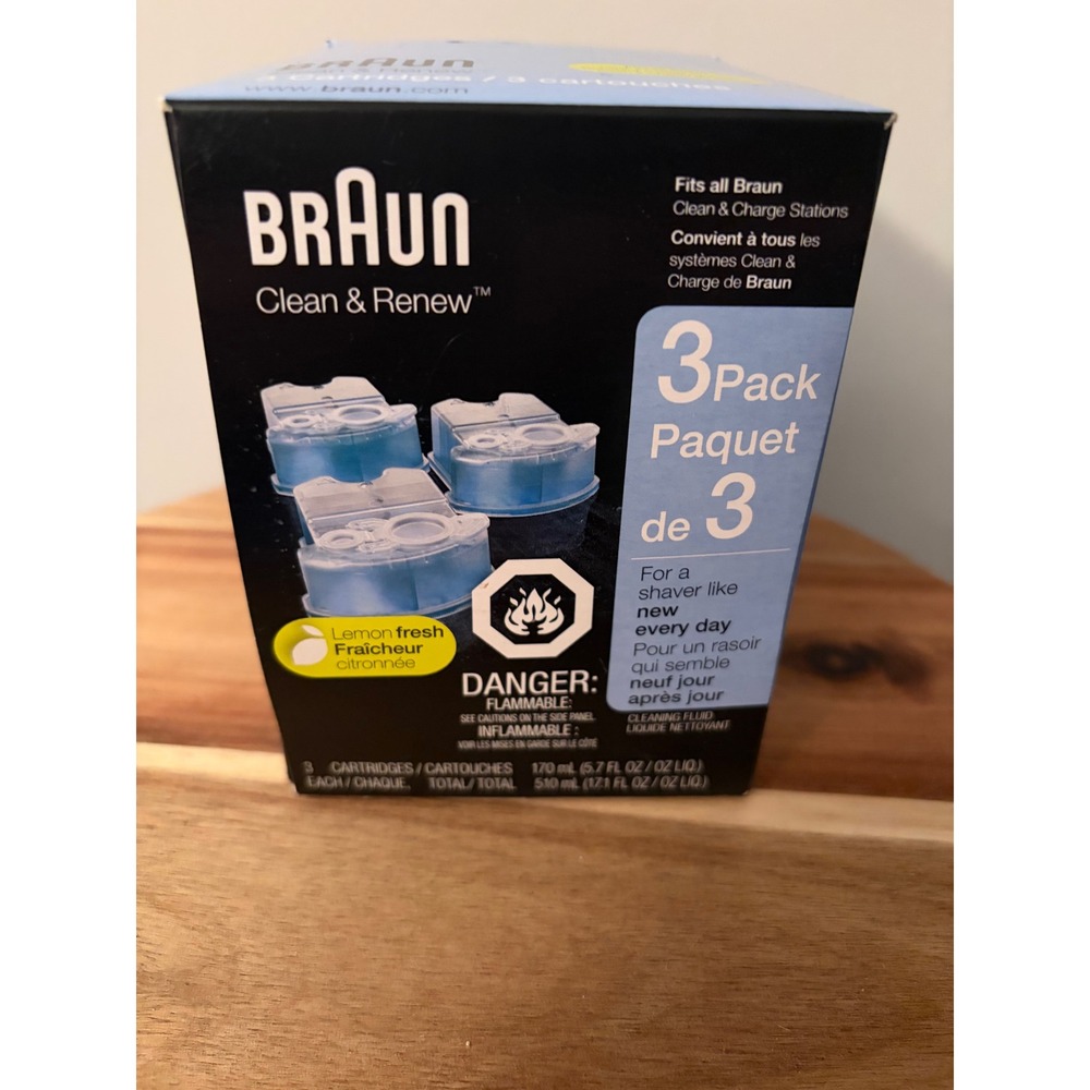 Braun Clean and Renew System Lemon Fresh Cartridges Lot of 2 New with Box